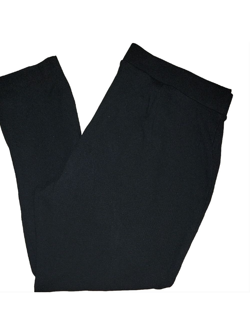 Talbots Womens Plus Black Pull-On Center Seam Taper Leg Pants Size 2X EUC